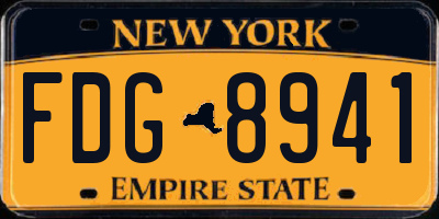 NY license plate FDG8941