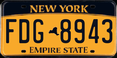 NY license plate FDG8943