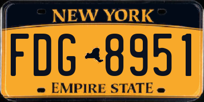 NY license plate FDG8951
