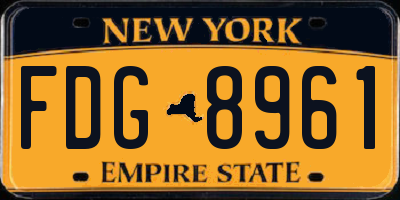 NY license plate FDG8961