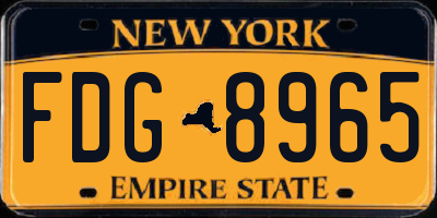 NY license plate FDG8965