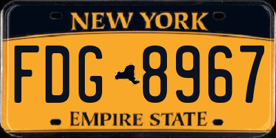 NY license plate FDG8967