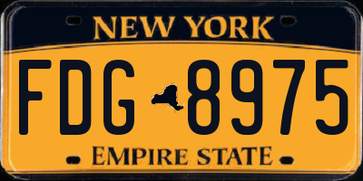 NY license plate FDG8975
