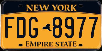 NY license plate FDG8977
