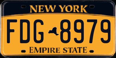 NY license plate FDG8979