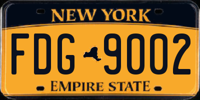 NY license plate FDG9002