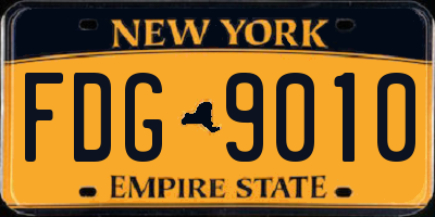 NY license plate FDG9010