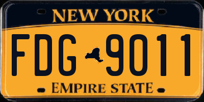 NY license plate FDG9011