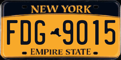 NY license plate FDG9015