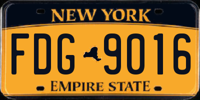 NY license plate FDG9016