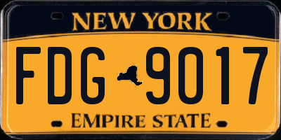 NY license plate FDG9017