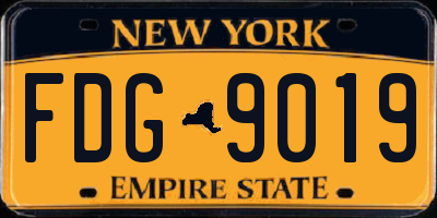 NY license plate FDG9019