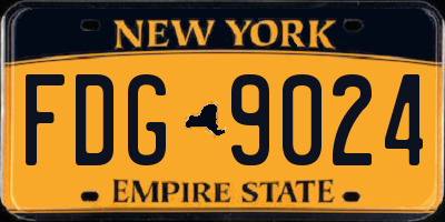 NY license plate FDG9024