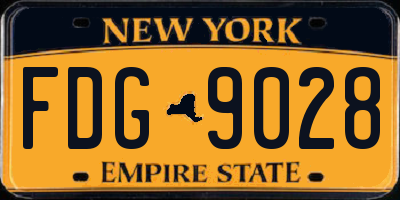 NY license plate FDG9028