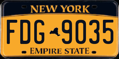 NY license plate FDG9035