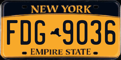 NY license plate FDG9036