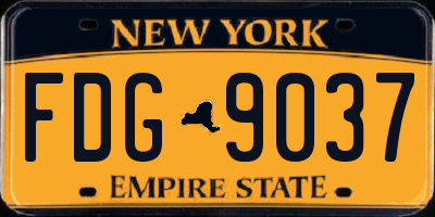 NY license plate FDG9037