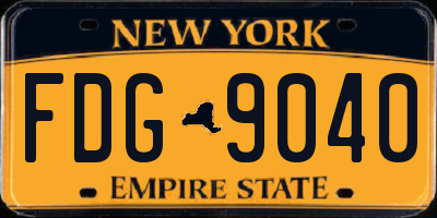 NY license plate FDG9040