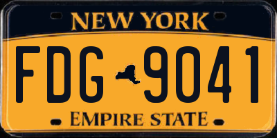 NY license plate FDG9041