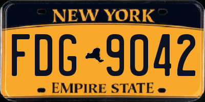NY license plate FDG9042