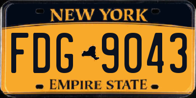 NY license plate FDG9043