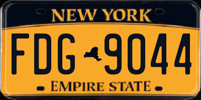 NY license plate FDG9044