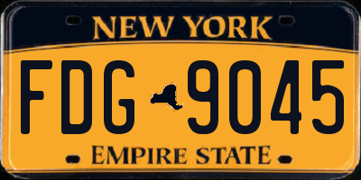 NY license plate FDG9045
