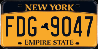 NY license plate FDG9047