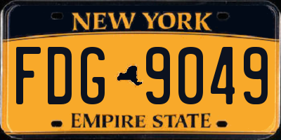 NY license plate FDG9049