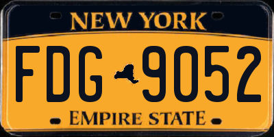 NY license plate FDG9052
