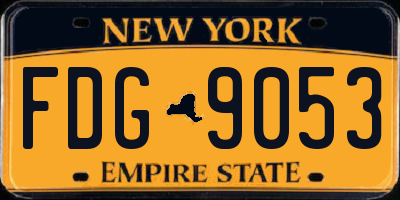 NY license plate FDG9053