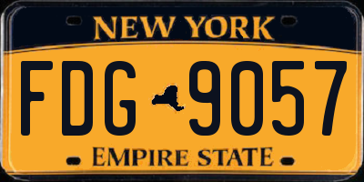 NY license plate FDG9057