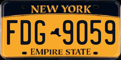 NY license plate FDG9059