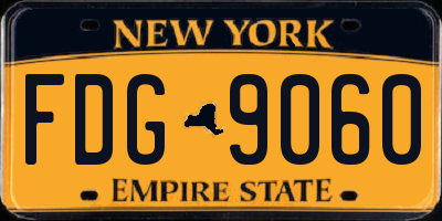 NY license plate FDG9060