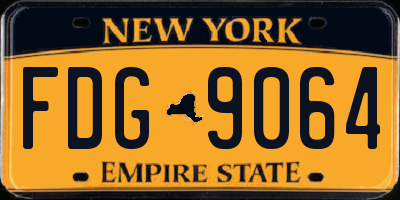 NY license plate FDG9064