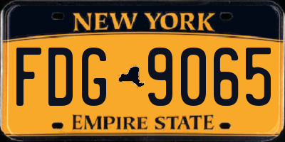 NY license plate FDG9065