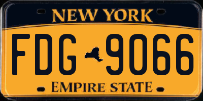 NY license plate FDG9066