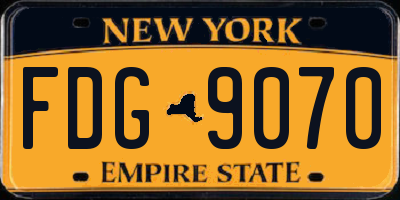 NY license plate FDG9070