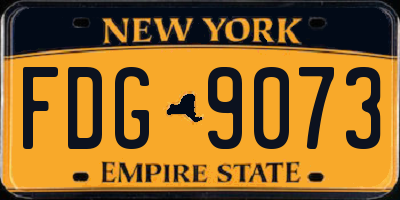 NY license plate FDG9073