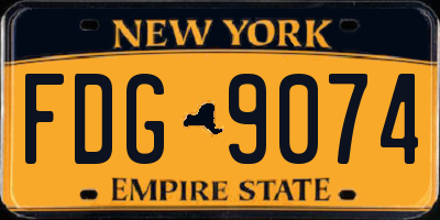 NY license plate FDG9074