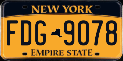 NY license plate FDG9078