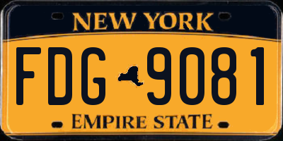 NY license plate FDG9081