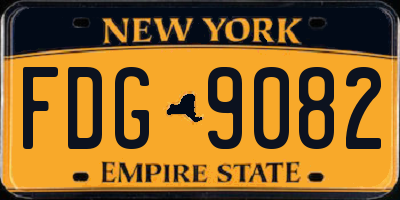 NY license plate FDG9082