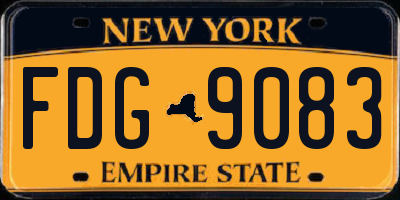 NY license plate FDG9083