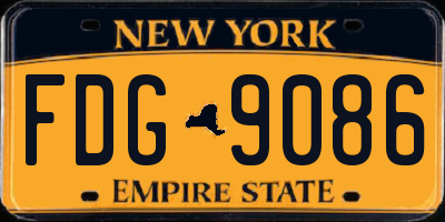 NY license plate FDG9086