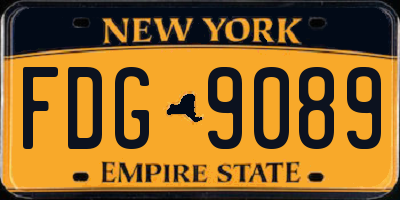 NY license plate FDG9089