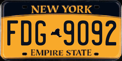 NY license plate FDG9092