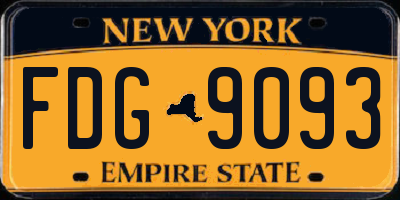 NY license plate FDG9093