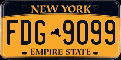 NY license plate FDG9099