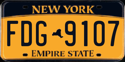 NY license plate FDG9107